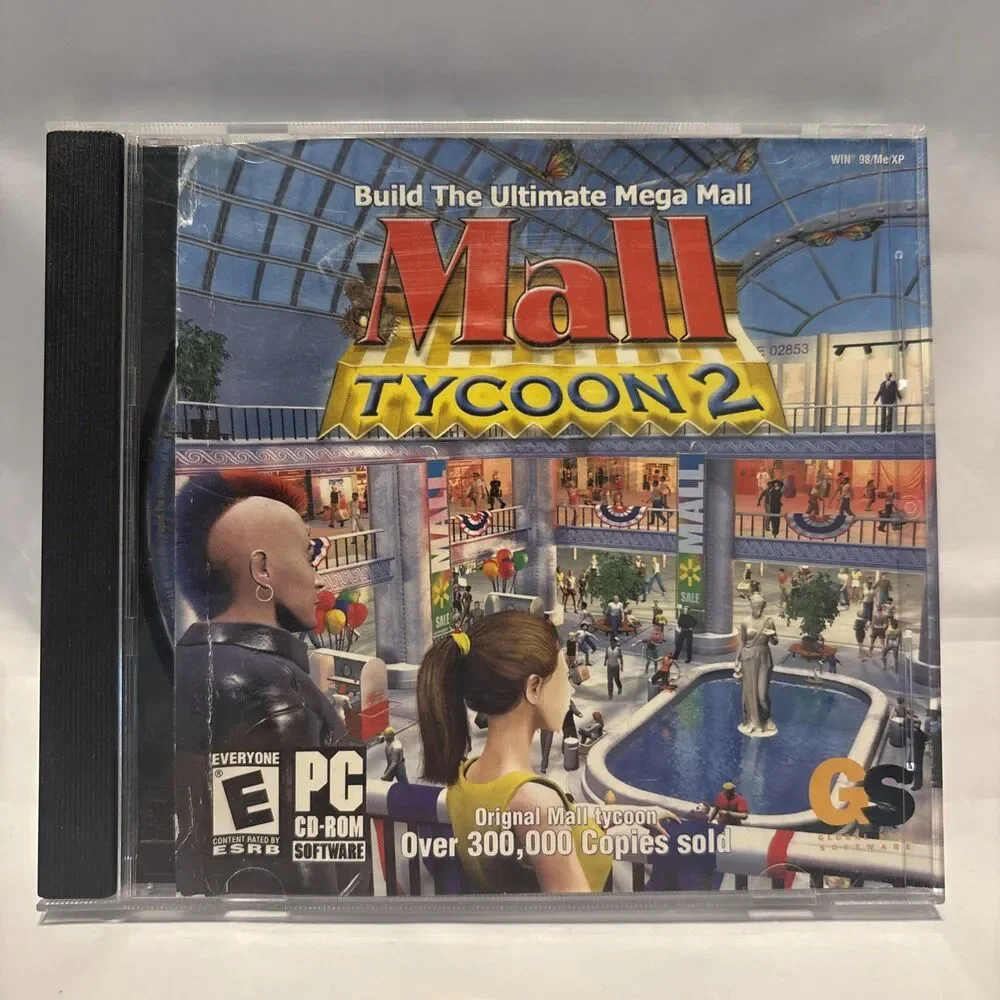 Mall Tycoon 2 PC CD ROM Computer Sim Video Game Rated E 2004